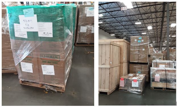 The proper set of shipping boxes