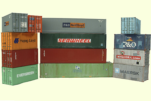 Sea freight containers in international shipping